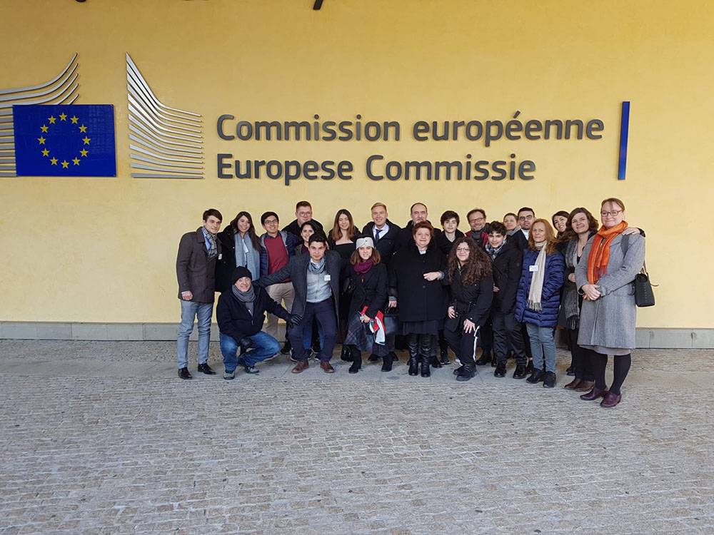 small whole group in front of eu commission