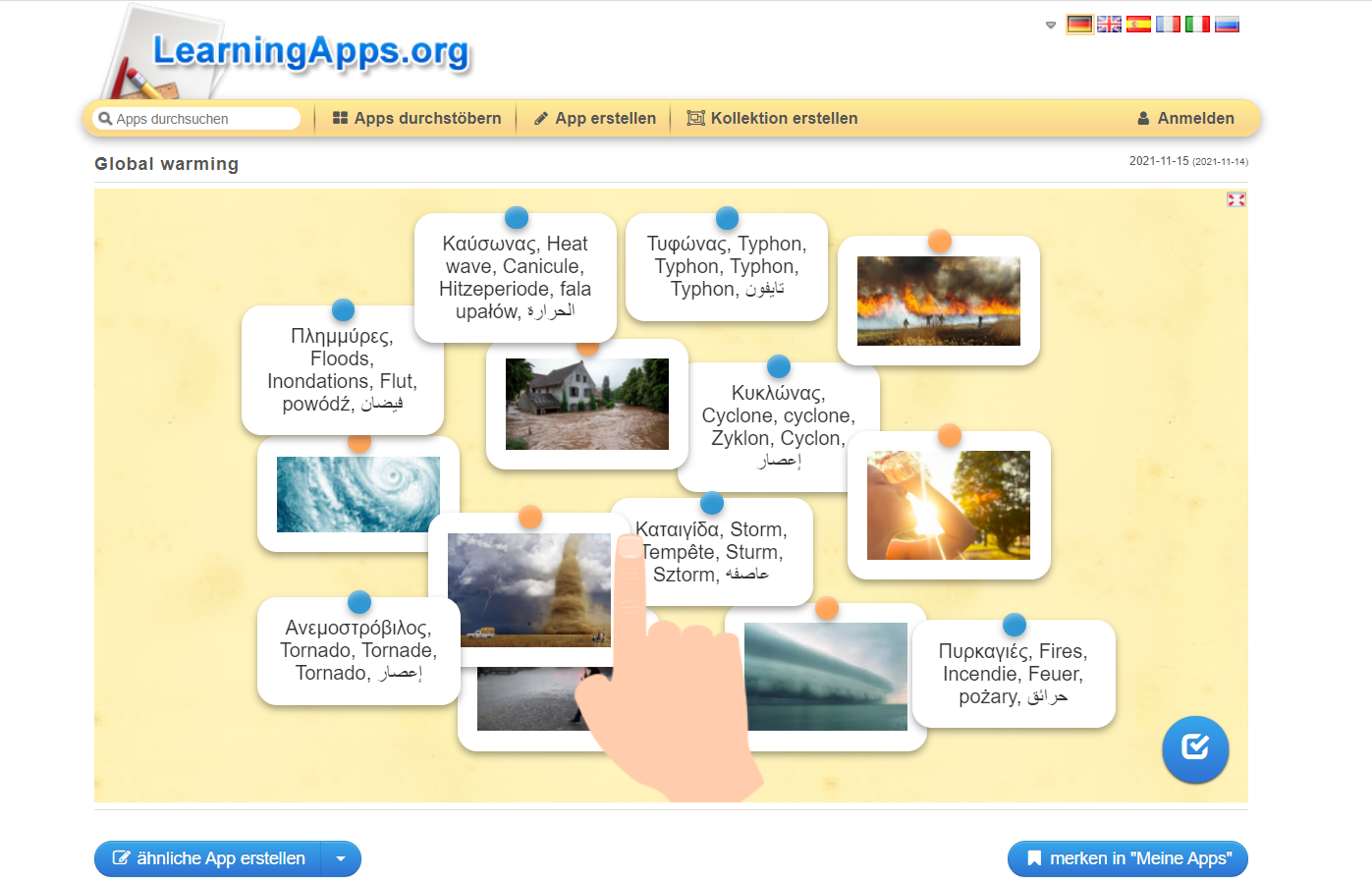 Activity about effects of global warming